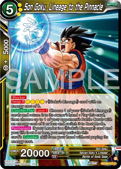 Son Goku, Lineage to the Pinnacle (Ultimate Advent) Near Mint