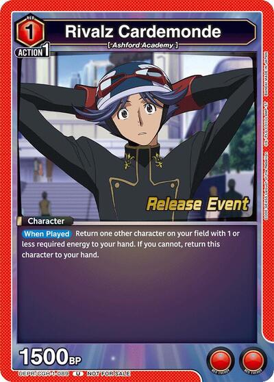 Rivalz Cardemonde (Code Geass: Lelouch of the Rebellion Release Event Cards) Near Mint - Nick Nack's Full Frontal Attack