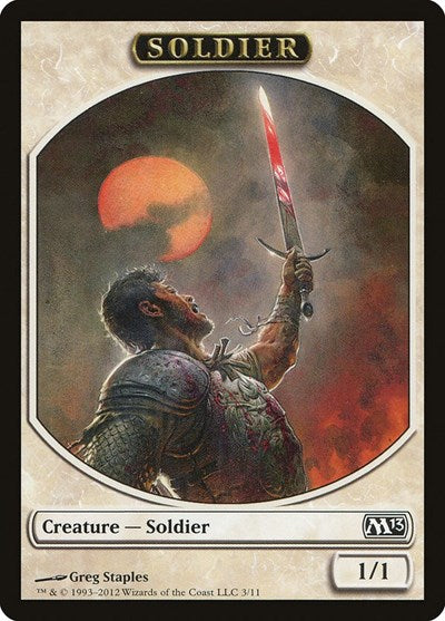 Soldier Token (Magic 2013 (M13)) Light Play