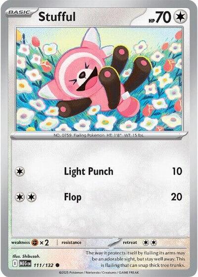Stufful - 111 (ME01: Mega Evolution) Near Mint Reverse Holofoil - Nick Nack's Full Frontal Attack