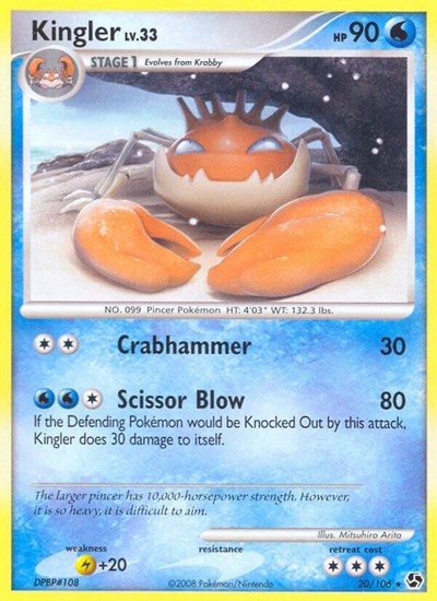 Kingler (Great Encounters) Damaged / Poor Reverse Holofoil