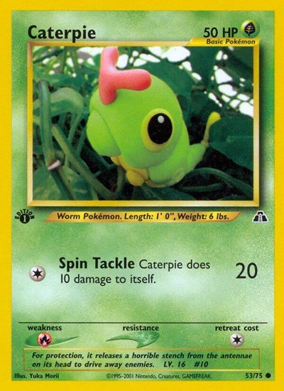 Caterpie (Neo Discovery) Light Play 1st Edition - Nick Nack's Full Frontal Attack