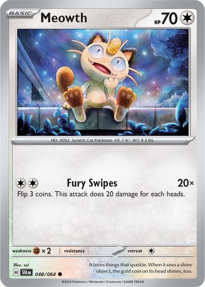 Meowth (SV: Shrouded Fable) Near Mint Reverse Holofoil - Nick Nack's Full Frontal Attack