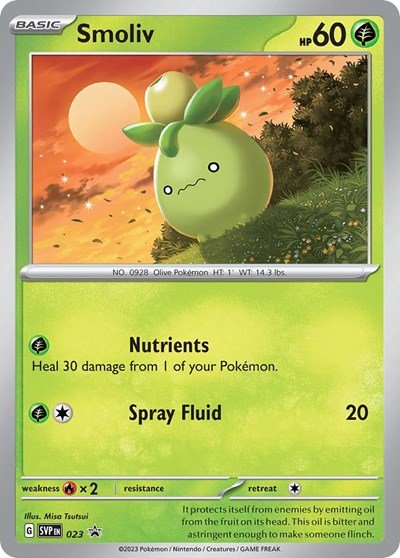 Smoliv - 023 (SV: Scarlet & Violet Promo Cards) Near Mint Holofoil - Nick Nack's Full Frontal Attack