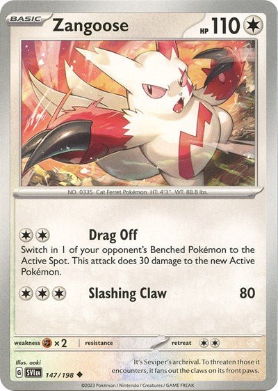 Zangoose - 147 (Scarlet and Violet: Base Set) Near Mint - Nick Nack's Full Frontal Attack