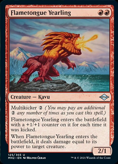 Flametongue Yearling (Modern Horizons 2) Near Mint - Nick Nack's Full Frontal Attack
