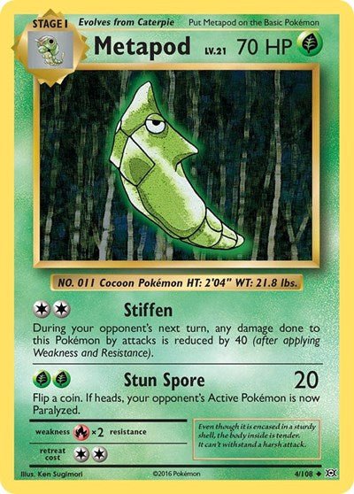 Metapod (XY - Evolutions) Light Play - Nick Nack's Full Frontal Attack