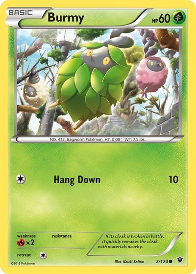 Burmy (XY - Fates Collide) Light Play - Nick Nack's Full Frontal Attack