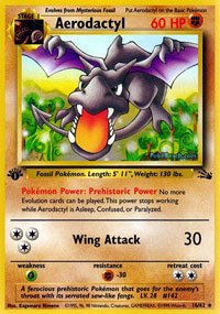 Aerodactyl (Fossil) Light Play 1st Edition - Nick Nack's Full Frontal Attack