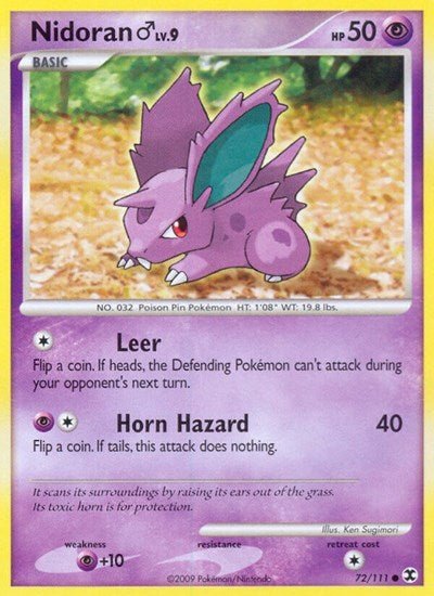 Nidoran M (Rising Rivals) Light Play Reverse Holofoil - Nick Nack's Full Frontal Attack