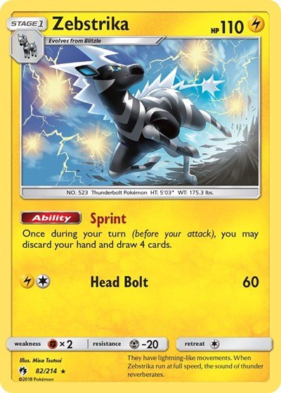 Zebstrika (SM - Lost Thunder) Near Mint - Nick Nack's Full Frontal Attack
