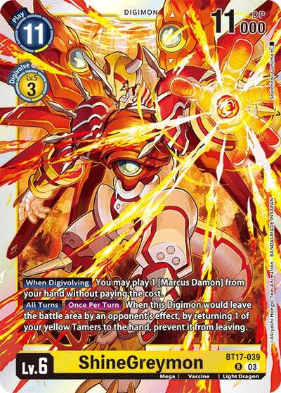 ShineGreymon (Secret Crisis) Near Mint Foil