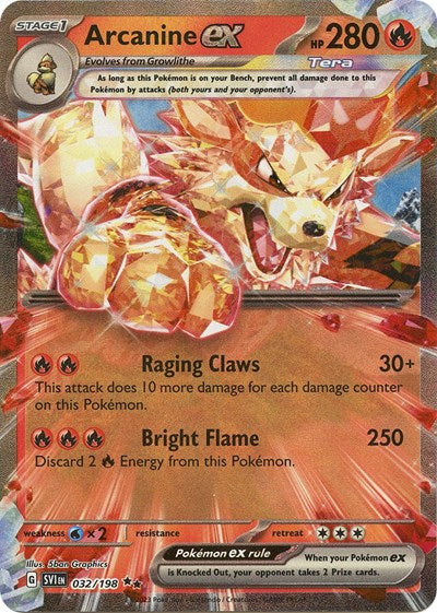 Arcanine ex - 032 (Scarlet and Violet: Base Set) Near Mint Holofoil