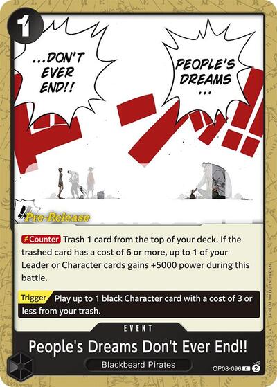 People's Dreams Don't Ever End!! (Two Legends Pre-Release Cards) Near Mint