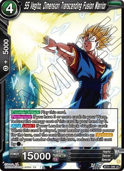 SS Vegito, Dimension Transcending Fusion Warrior (Impact Beyond Dimensions) Near Mint Foil