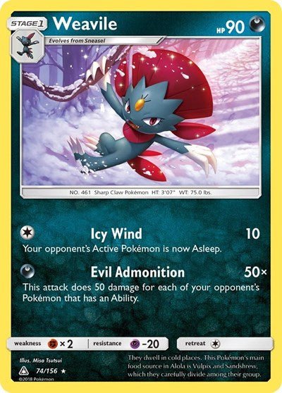 Weavile (SM - Ultra Prism) Near Mint Holofoil - Nick Nack's Full Frontal Attack