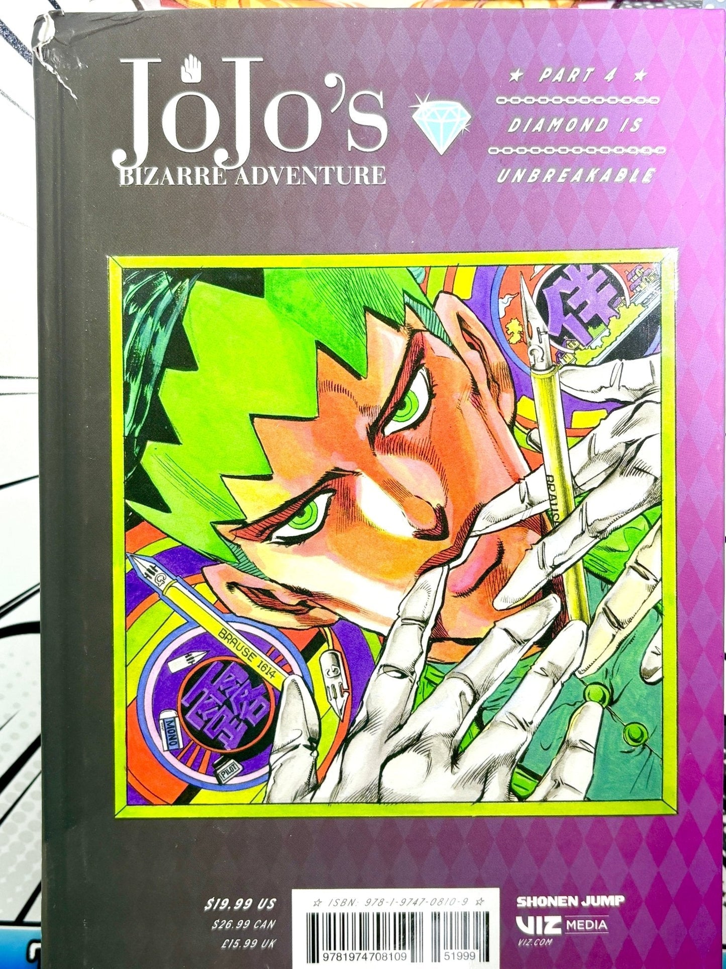 Jojo's Bizarre Adventure Vol 4 Part 4 Diamond is Unbreakable Hardcover - Nick Nack's Full Frontal Attack