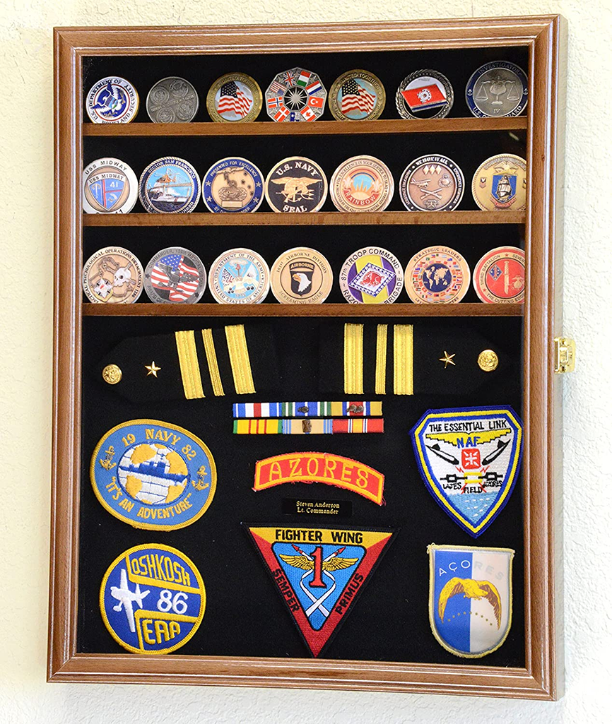 Challenge Coin/Medals/Pins/Badges/Ribbons/Insignia/Buttons Chips Combo Display Case Box - Nick Nack's Full Frontal Attack