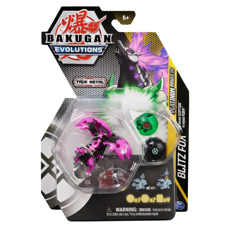 Bakugan Evolutions Platinum Power Up Character Packs - Blitzfox w/ Nano Riptide & Nano Fury