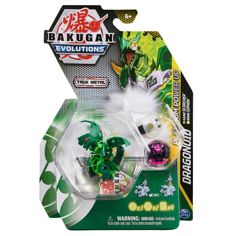 Bakugan Evolutions Platinum Power Up Character Packs - Dragonoid w/ Nano Scorcher & Siphon