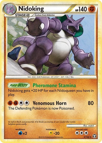 Nidoking (Triumphant) Heavy Play Reverse Holofoil