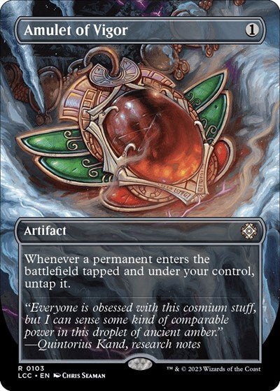 Amulet of Vigor (Borderless) (Commander: The Lost Caverns of Ixalan) Near Mint Foil - Nick Nack's Full Frontal Attack