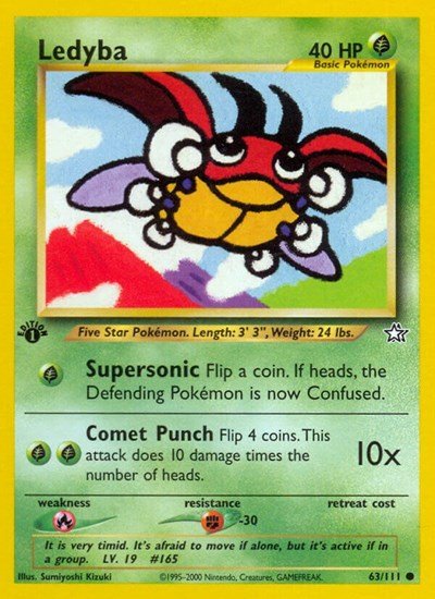 Ledyba (Neo Genesis) Medium Play 1st Edition - Nick Nack's Full Frontal Attack