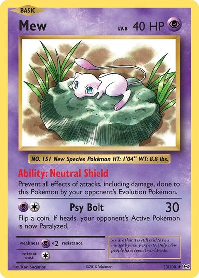 Mew (XY - Evolutions) Near Mint Reverse Holofoil