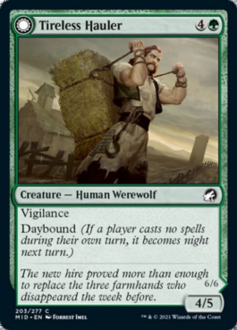 Tireless Hauler / Dire - Strain Brawler (Innistrad: Midnight Hunt) Near Mint - Nick Nack's Full Frontal Attack