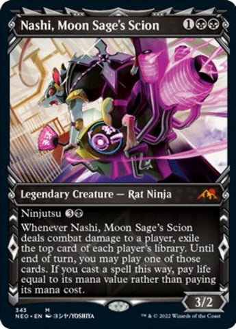 Nashi, descendiente de Moon Sage (Showcase Ninja) [Kamigawa: Neon Dynasty] 