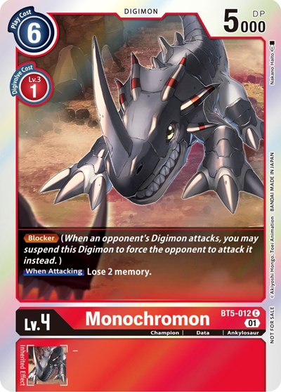 Monochromon (ST-11 Special Entry Pack) (Battle of Omni) Near Mint Foil