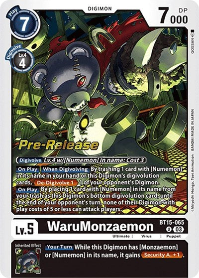 WaruMonzaemon (Exceed Apocalypse Pre-Release Cards) Near Mint Foil