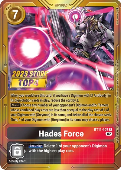Hades Force (2023 Store Top 4) (Dimensional Phase) Near Mint Foil