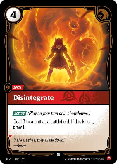 Disintegrate (Origins) Near Mint - Nick Nack's Full Frontal Attack