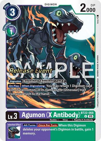 Agumon (X Antibody) (Cyber Eden Release Event Cards) Near Mint - Nick Nack's Full Frontal Attack