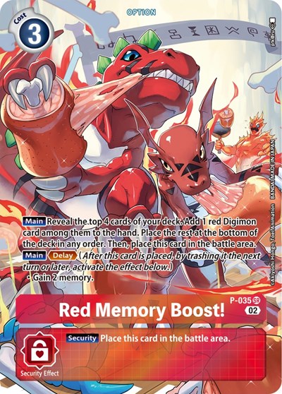 Red Memory Boost! P-035 (Digimon Adventure Box 2) (Digimon Promotion Cards) Near Mint Foil