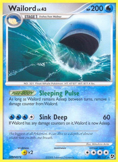 Wailord (Great Encounters) Damaged / Poor - Nick Nack's Full Frontal Attack