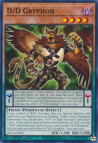 D/D Gryphon (25th Anniversary Tin: Dueling Heroes Mega Pack) Light Play 1st Edition