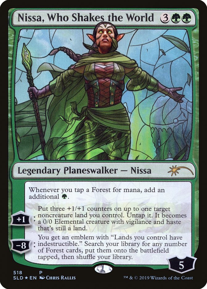 Nissa, que sacude el mundo (vidrieras) [promociones de lanzamiento de Secret Lair] 