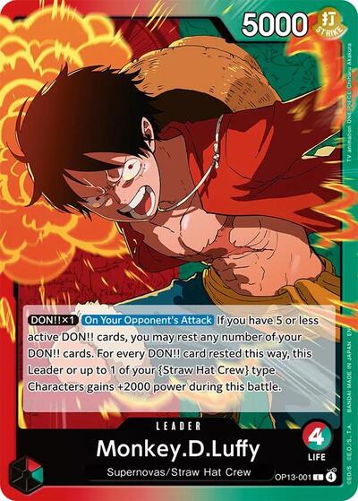 Monkey.D.Luffy (001) (Carrying On His Will) Near Mint - Nick Nack's Full Frontal Attack