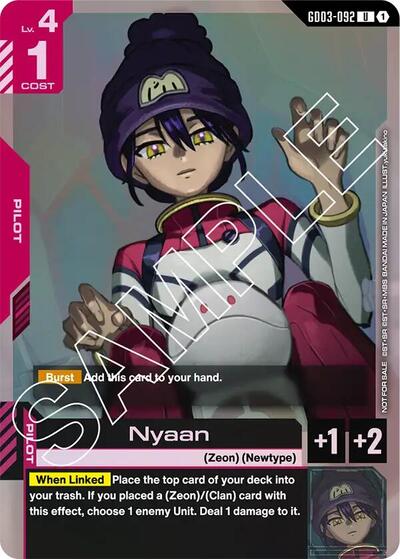 Nyaan (Store Tournament Participant Pack 03) (Gundam Promotional Cards) Near Mint Holofoil - Nick Nack's Full Frontal Attack