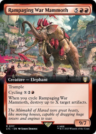 Rampaging War Mammoth (Extended Art) (Commander: The Lord of the Rings: Tales of Middle - earth) Near Mint - Nick Nack's Full Frontal Attack
