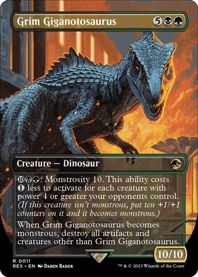 Grim Giganotosaurus (Borderless) (Universes Beyond: Jurassic World Collection) Near Mint Foil