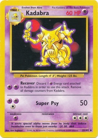 Kadabra (Base Set) Damaged / Poor
