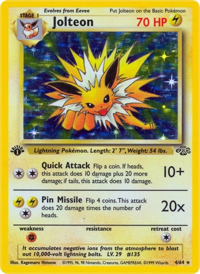 Jolteon (4) (Jungle) Medium Play Holofoil Unlimited