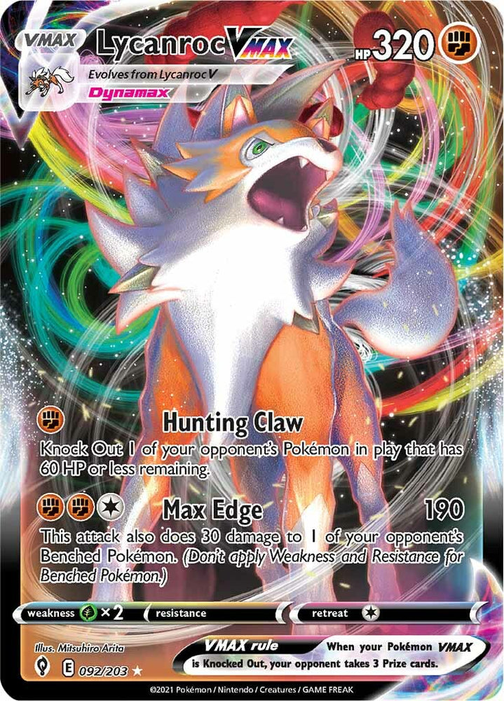 Lycanroc VMAX (092/203) [Épée &amp; Bouclier : Cieux en évolution] 