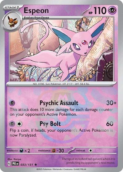 Espeon (Master Ball Pattern) (SV: Prismatic Evolutions) Near Mint Holofoil