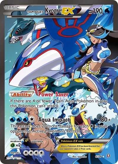 Team Aqua's Kyogre EX (Double Crisis) Damaged / Poor Holofoil