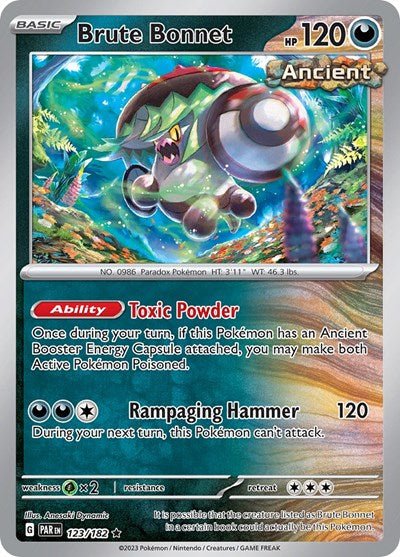 Brute Bonnet - 123 (Scarlet and Violet: Paradox Rift) Near Mint Reverse Holofoil - Nick Nack's Full Frontal Attack