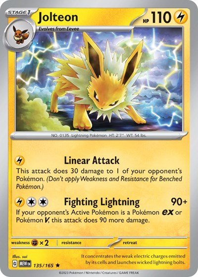 Jolteon (Scarlet and Violet: 151) Near Mint Holofoil - Nick Nack's Full Frontal Attack